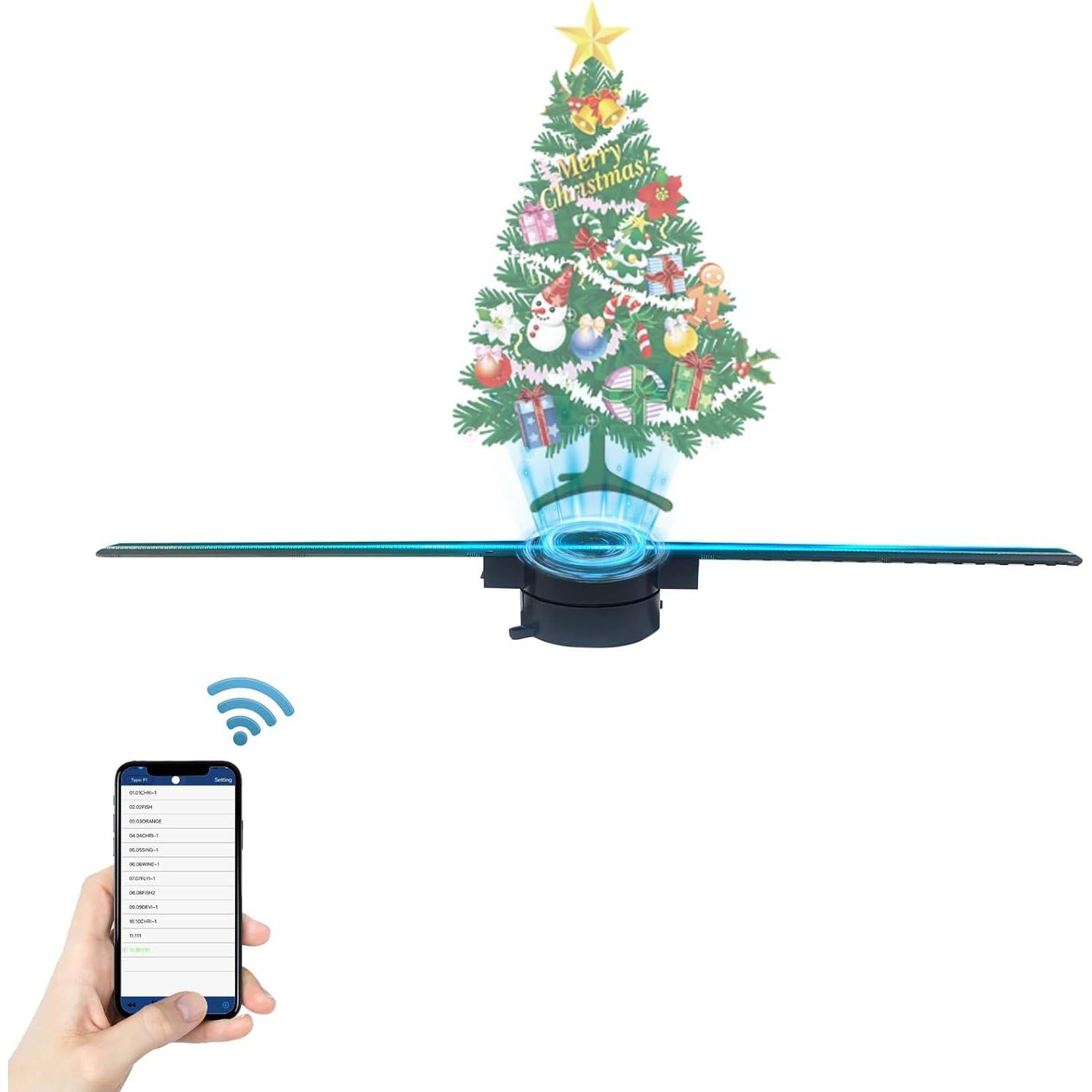 Ventilador Holográfico 3D Wanther 42 cm WiFi con 700 Videos