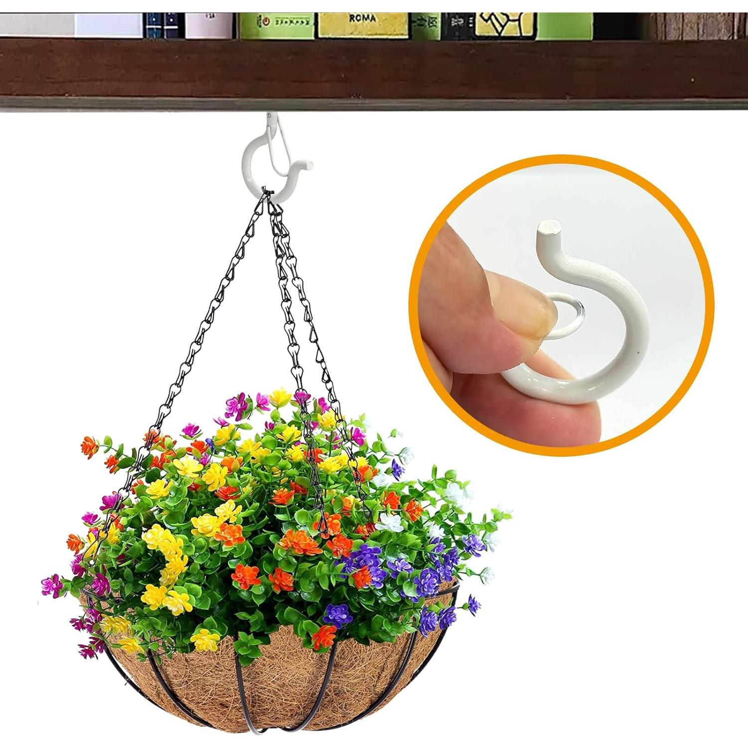 40 Ganchos de Tornillo Datttcc con Hebilla de Seguridad 5.8cm Blanco