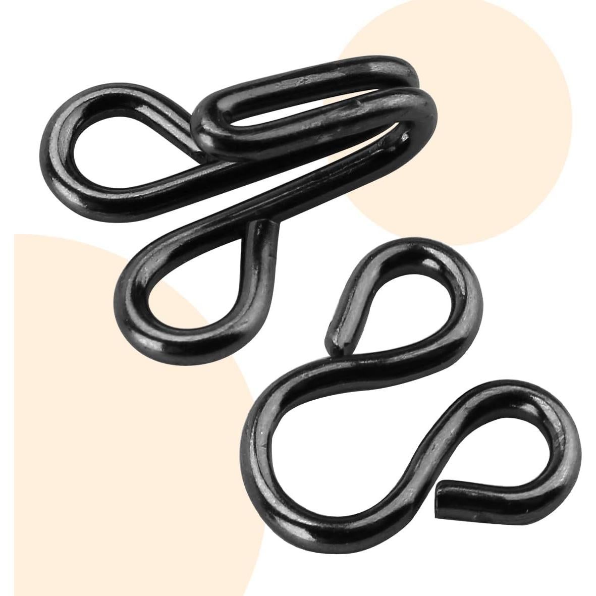 60 Juegos de Ganchos y Ojos de Costura para Ropa - Negro y Plata