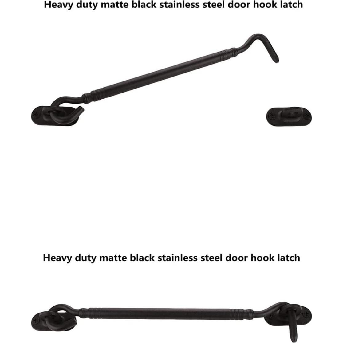 Gancho y Ojo de Puerta de Establo FIREFLYWEB 20.32cm Negro