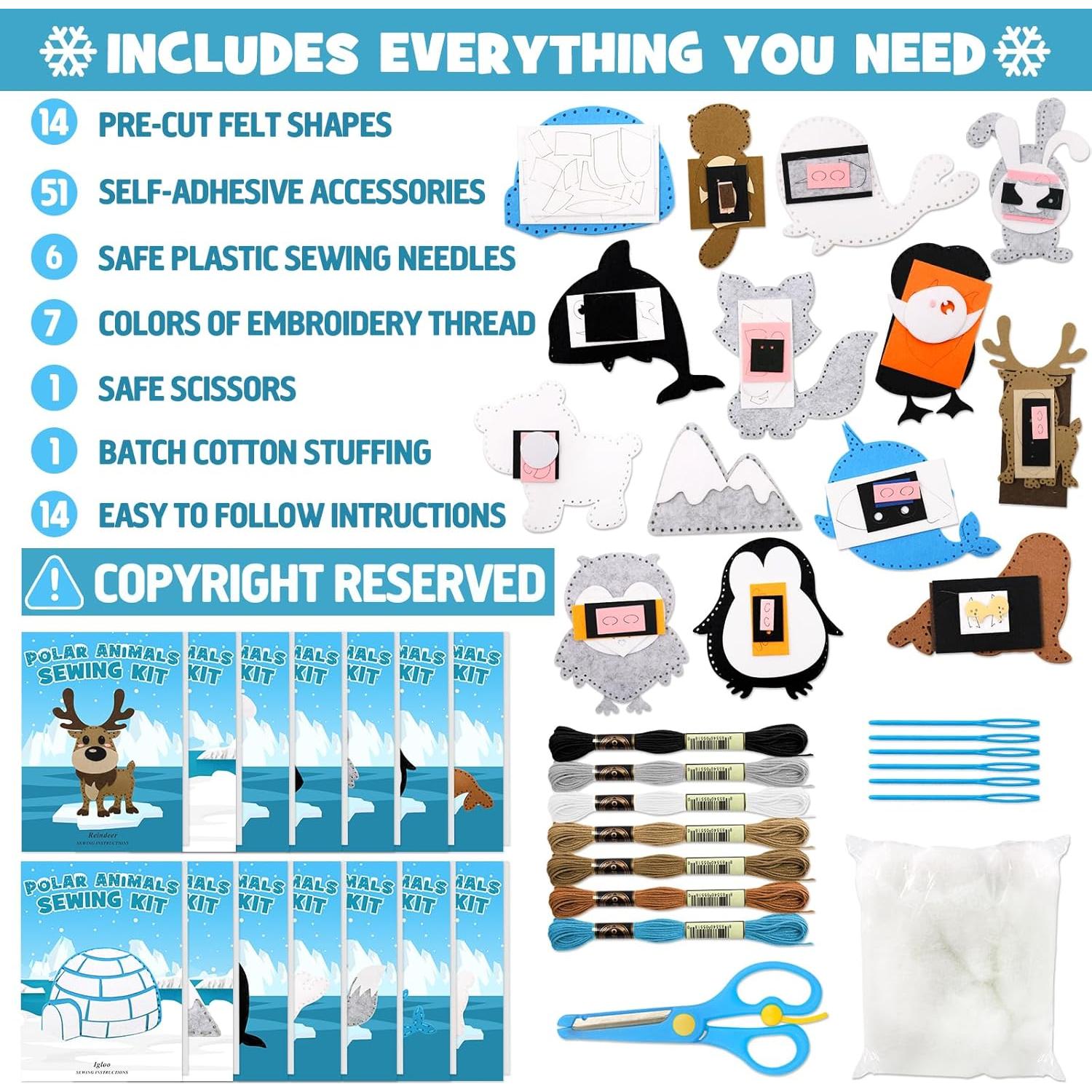 Kit de Costura de Animales Polares CiyvoLyeen - 14 Proyectos Creativos
