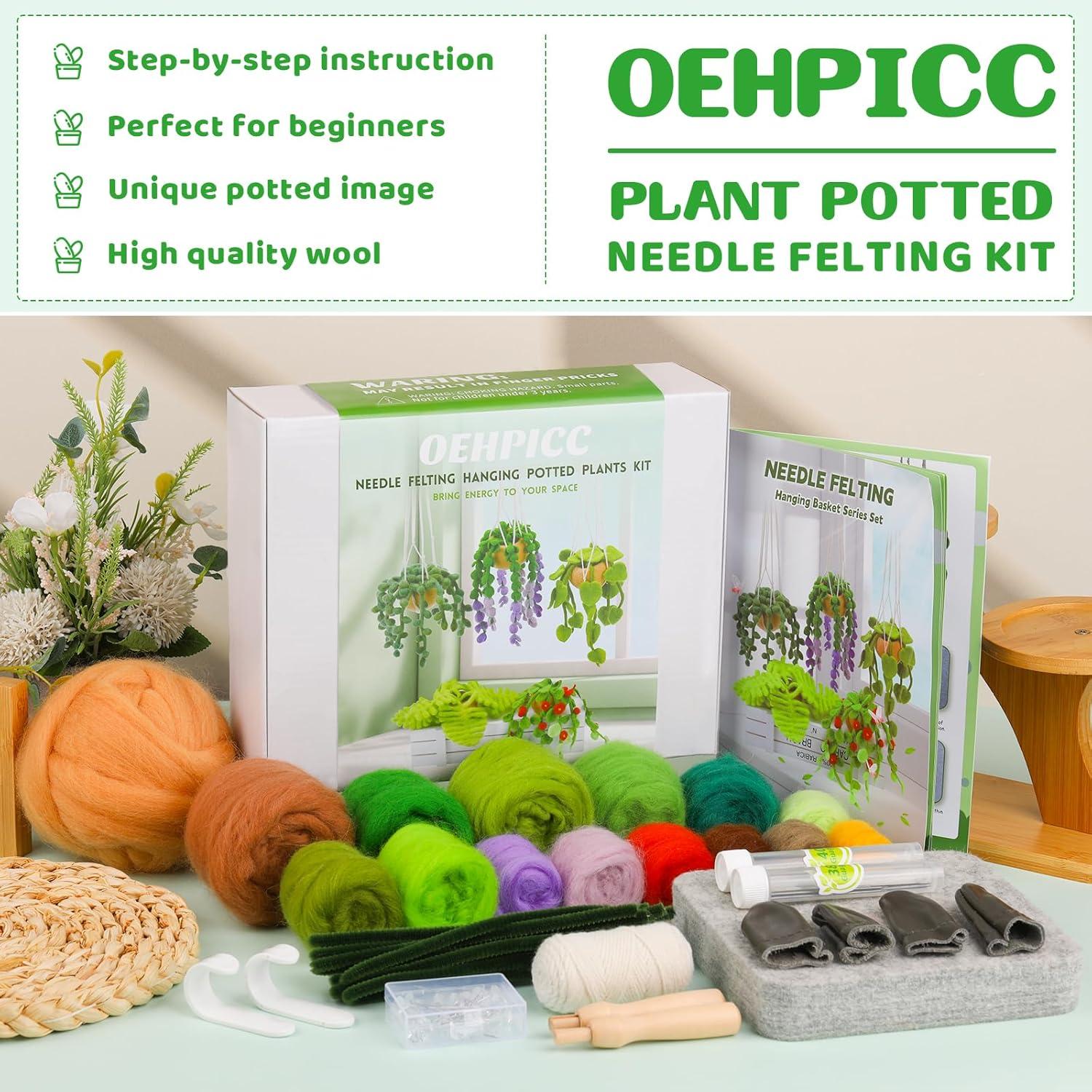 Kit de Fieltro con Aguja OEHPICC - 5 Plantas Colgantes