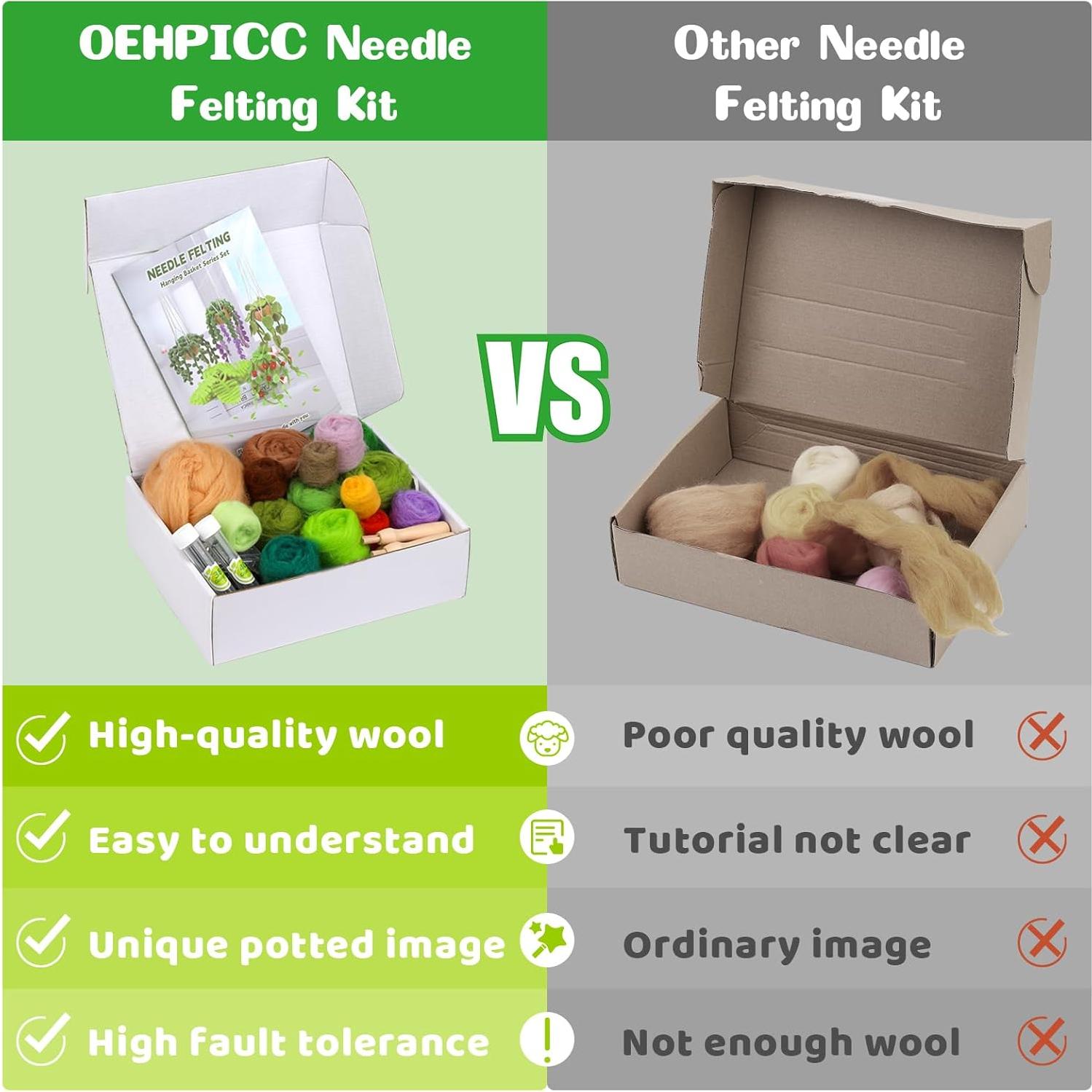 Kit de Fieltro con Aguja OEHPICC - 5 Plantas Colgantes