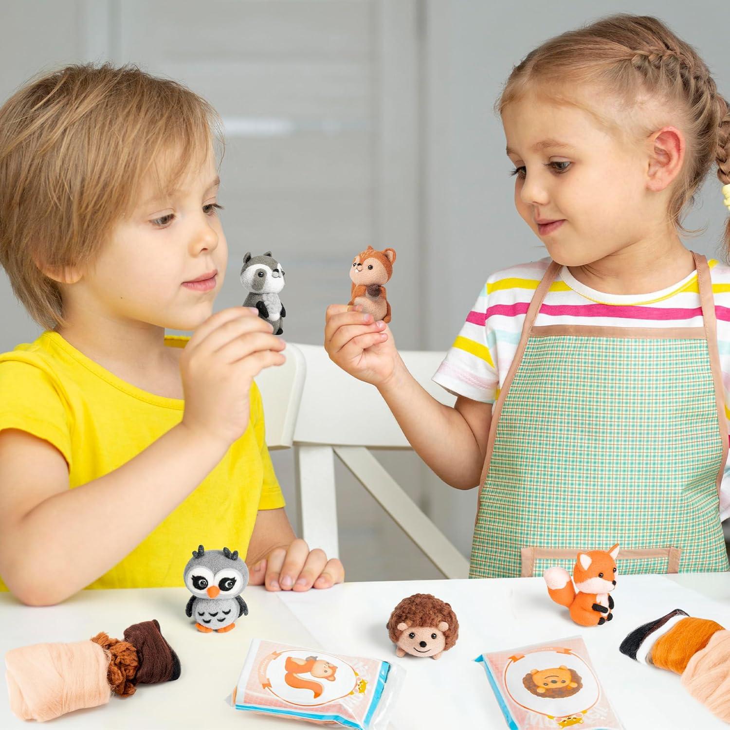 Kit de Manualidades WATINC 5 Agujas Fieltro Animales 18x11x10cm