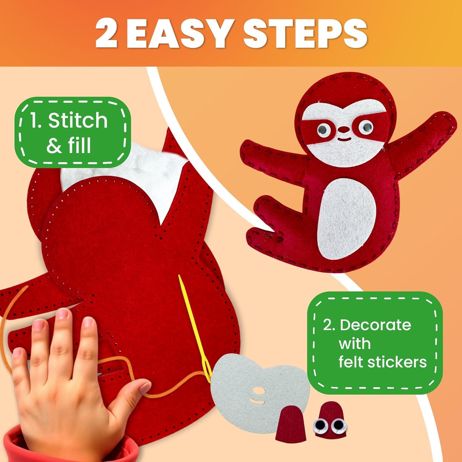 Kit de Costura para Niños QUOKKA - 12 Animales de Fieltro