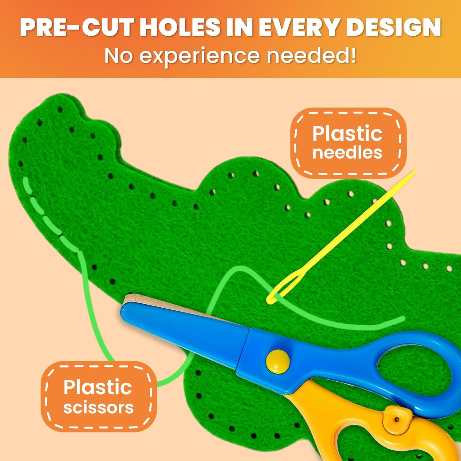 Kit de Costura para Niños QUOKKA - 12 Animales de Fieltro