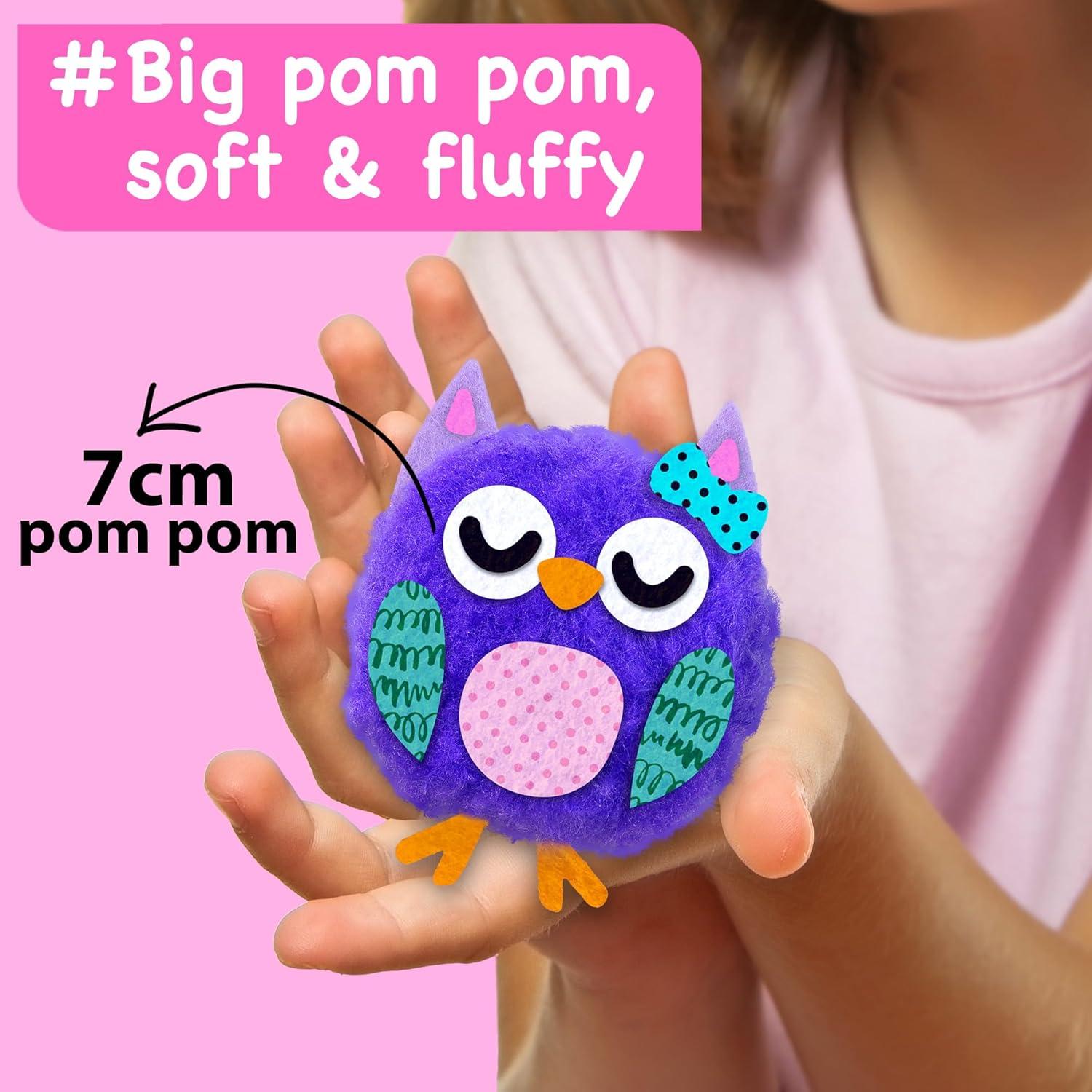 Kit de Manualidades Pom Pom EZCRA para Niños 4-6 Años - 10 Animales