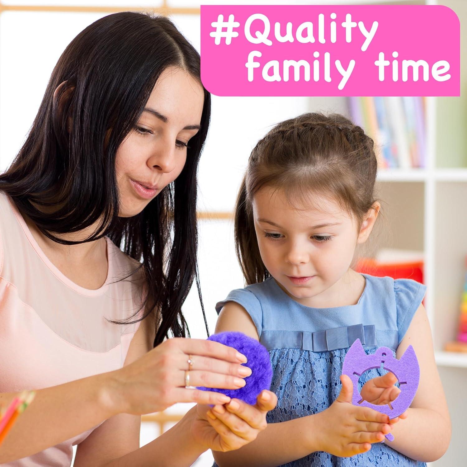 Kit de Manualidades Pom Pom EZCRA para Niños 4-6 Años - 10 Animales