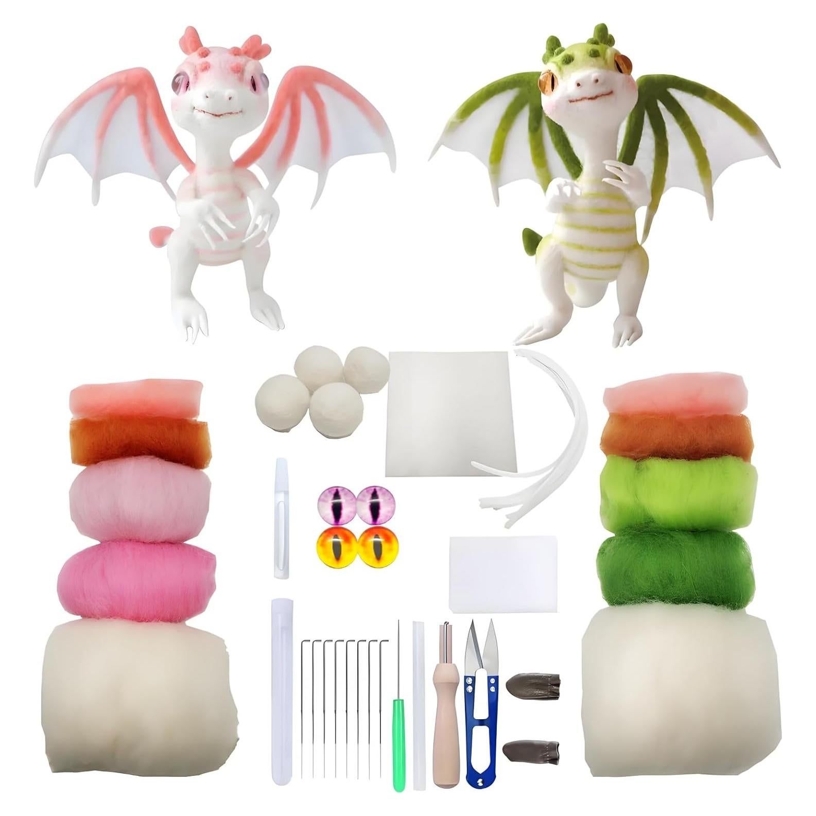 Kit de Fieltro con Aguja DEUXPER Dragón DIY para Principiantes