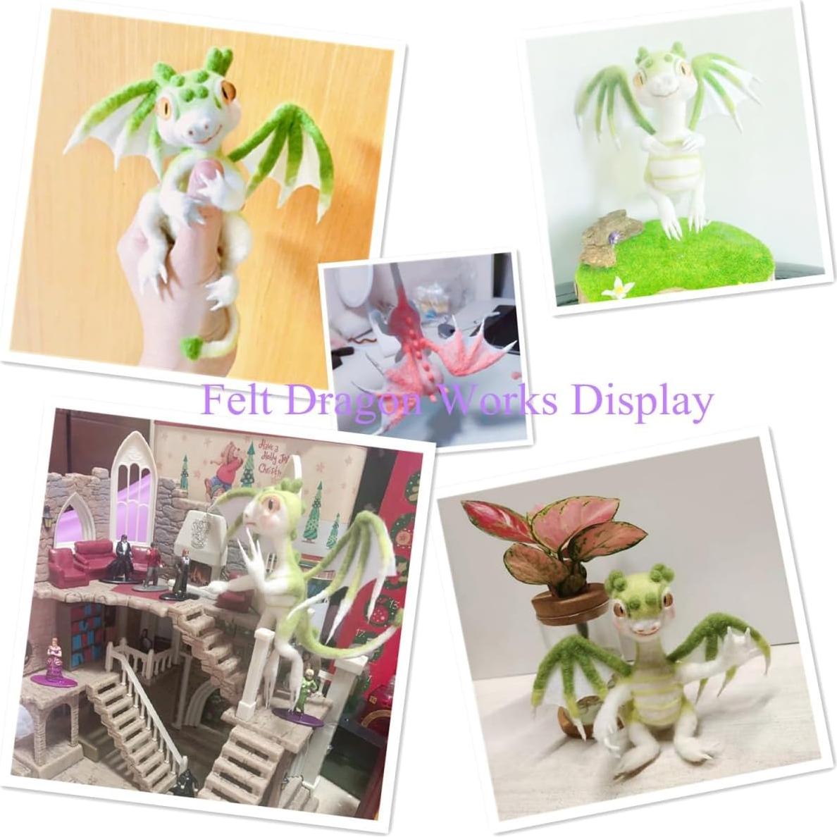 Kit de Fieltro con Aguja DEUXPER Dragón DIY para Principiantes