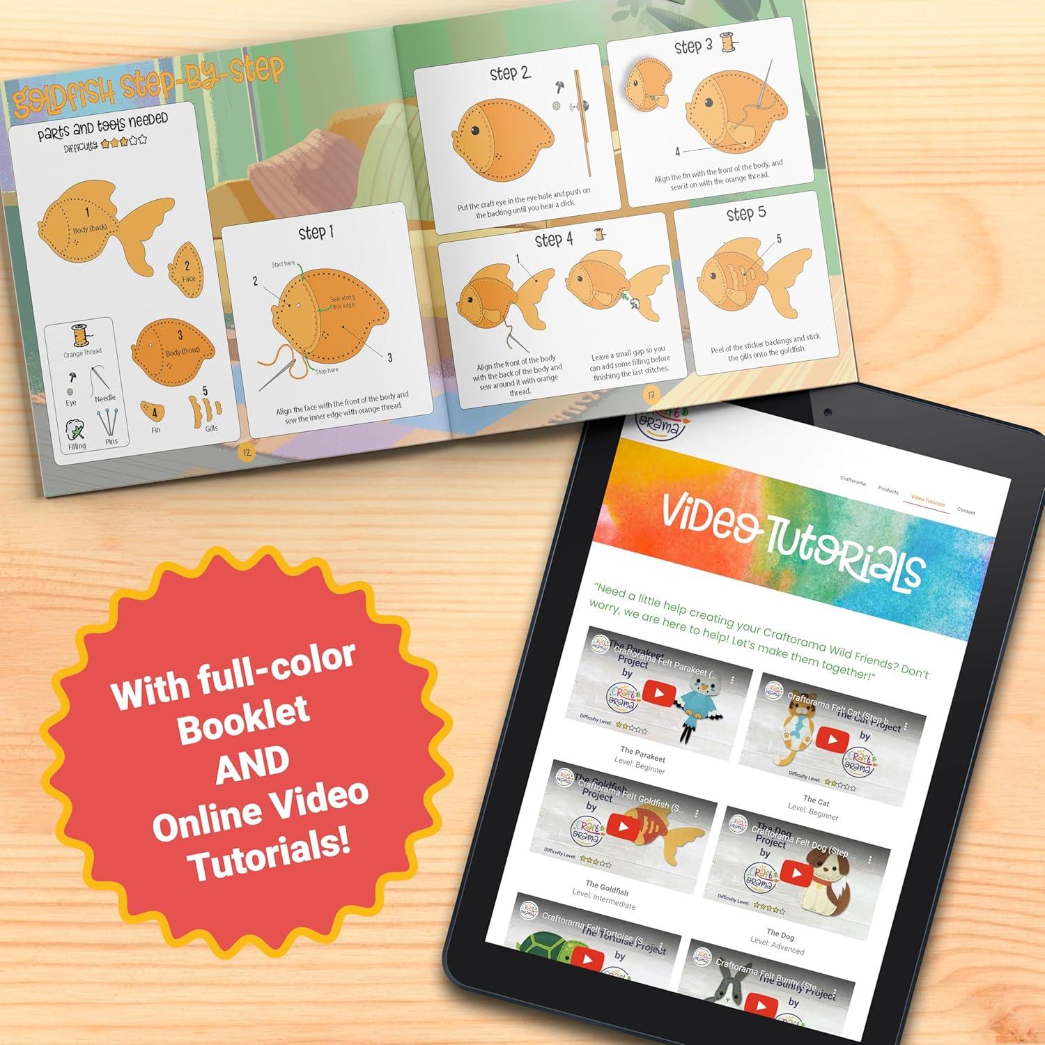 Kit de Costura Craftorama para Niños - 165 Piezas de Fieltro