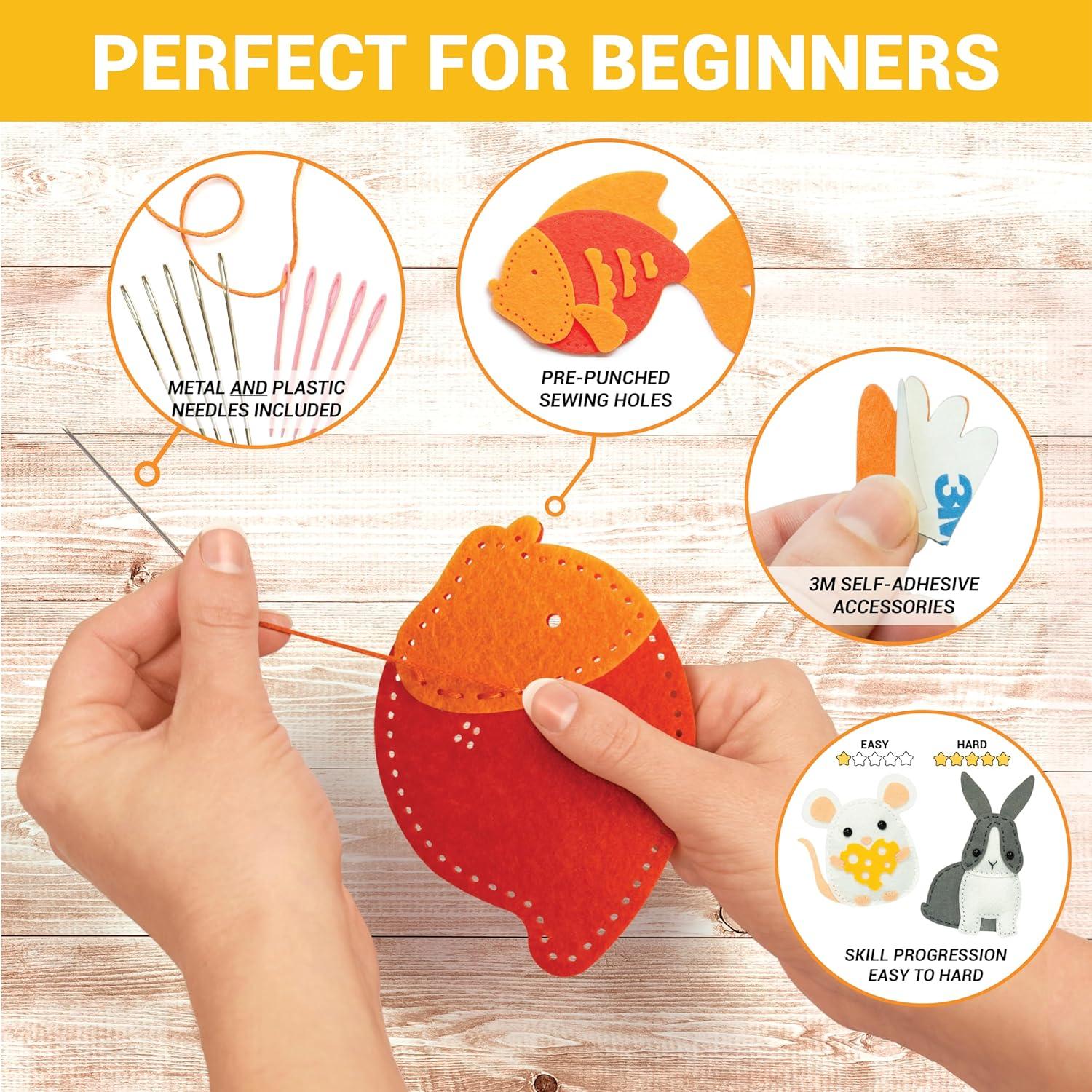 Kit de Costura Craftorama para Niños - 165 Piezas de Fieltro