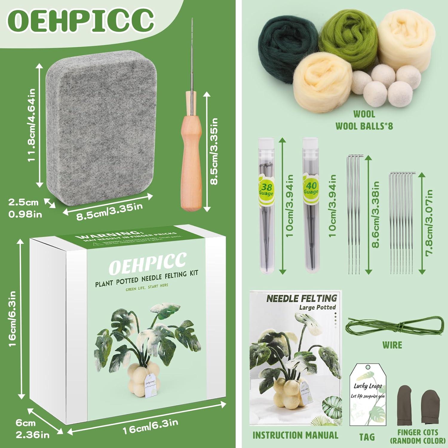 Kit de Fieltro de Aguja OEHPICC para Principiantes - Planta Monstera