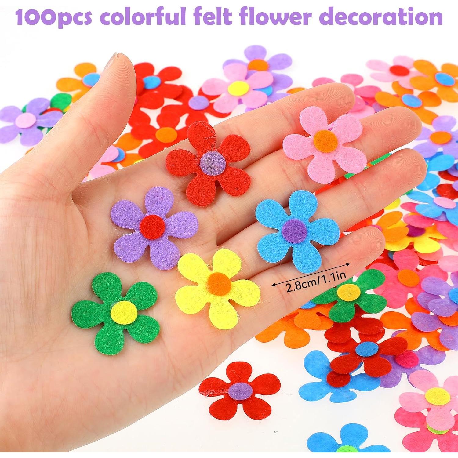 Kit de 100 Flores de Fieltro Salbsever - 2.8cm Multicolor
