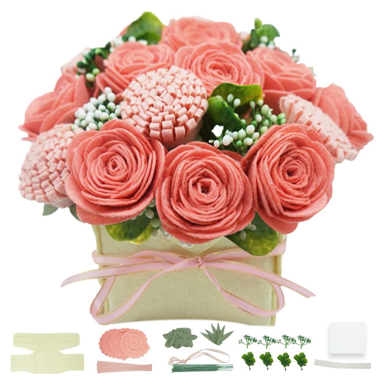 Kit de Manualidades de Flores de Fieltro BAZIMA Rosa 20x30cm