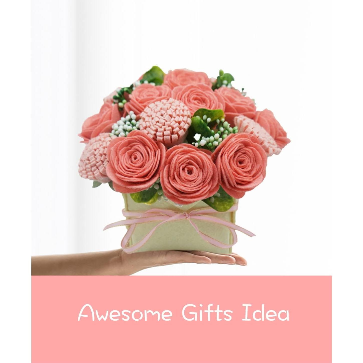 Kit de Manualidades de Flores de Fieltro BAZIMA Rosa 20x30cm