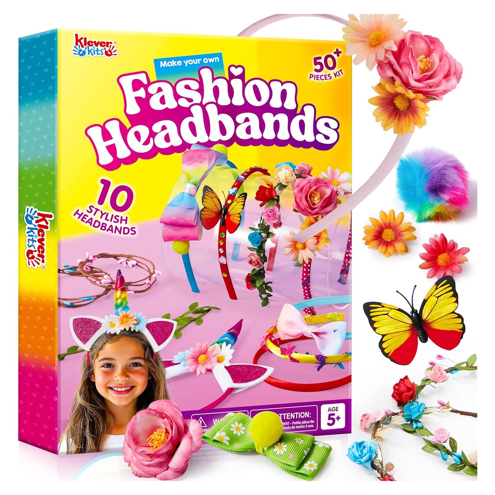 Kit de Fabricación de Diademas Klever Kits - 50 Piezas DIY para Niñas