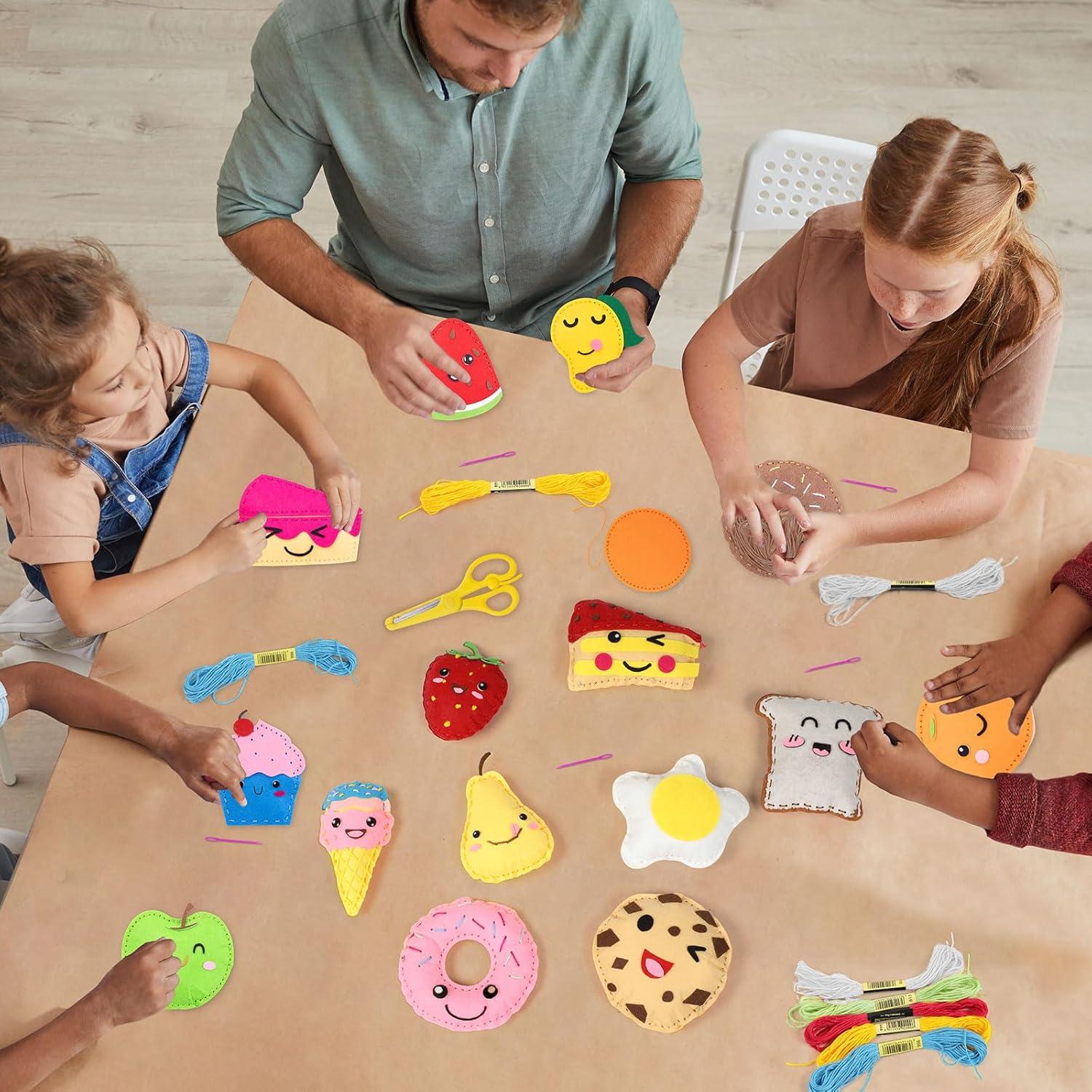 Kit de Costura Temática de Comida ZOIIWA para Niños 16 Piezas