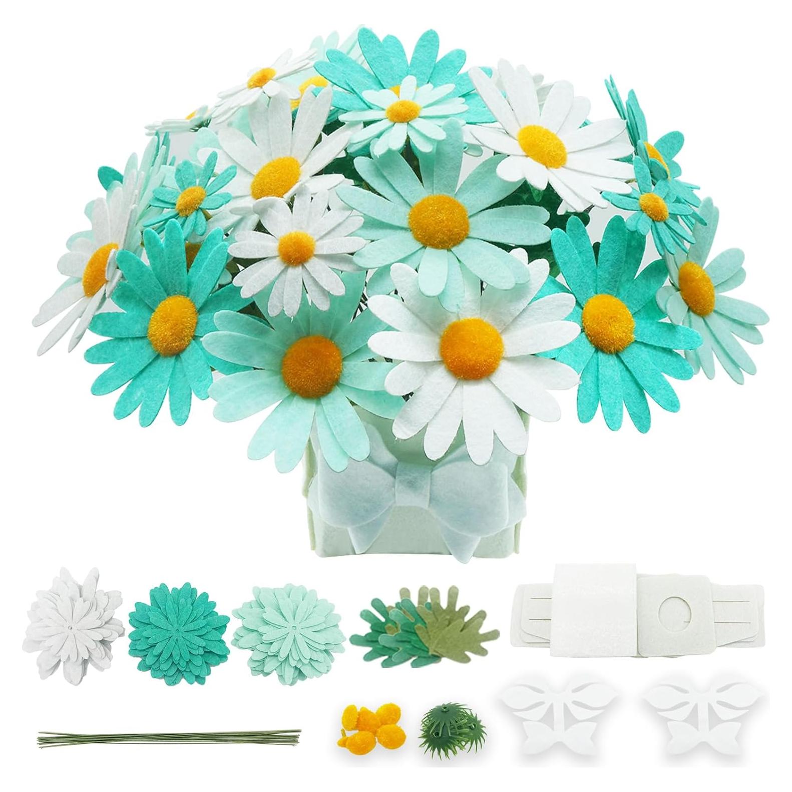 Kit de Manualidades de Flores BAZIMA - Ramo de Margaritas Fieltro