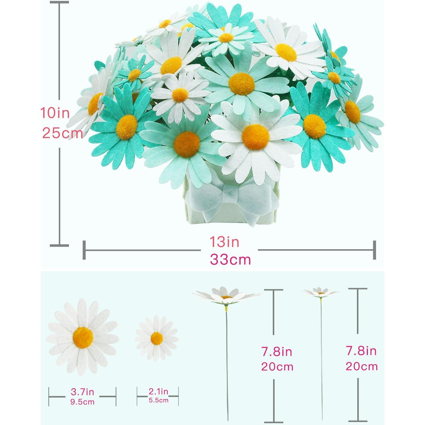 Kit de Manualidades de Flores BAZIMA - Ramo de Margaritas Fieltro