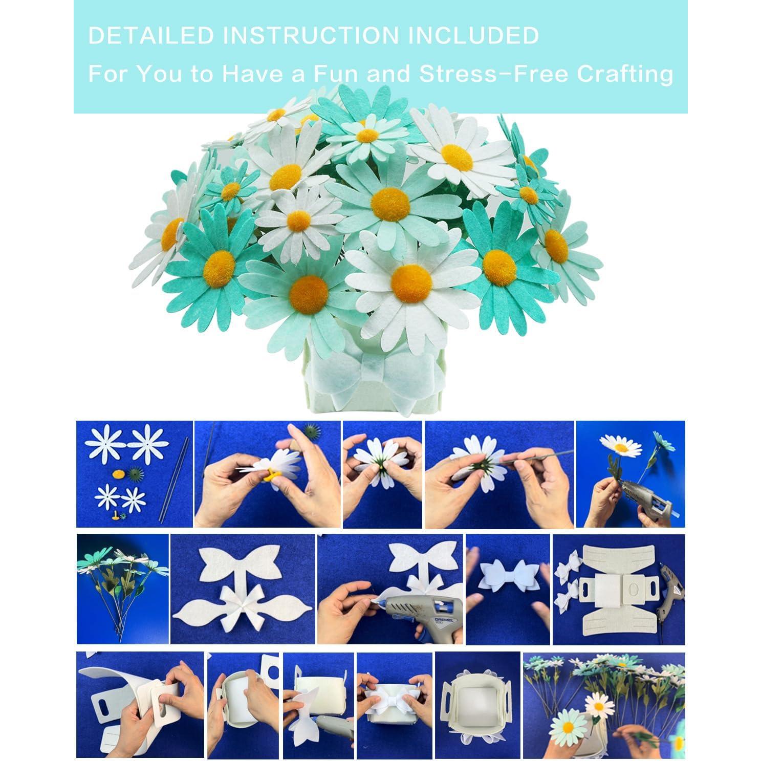 Kit de Manualidades de Flores BAZIMA - Ramo de Margaritas Fieltro