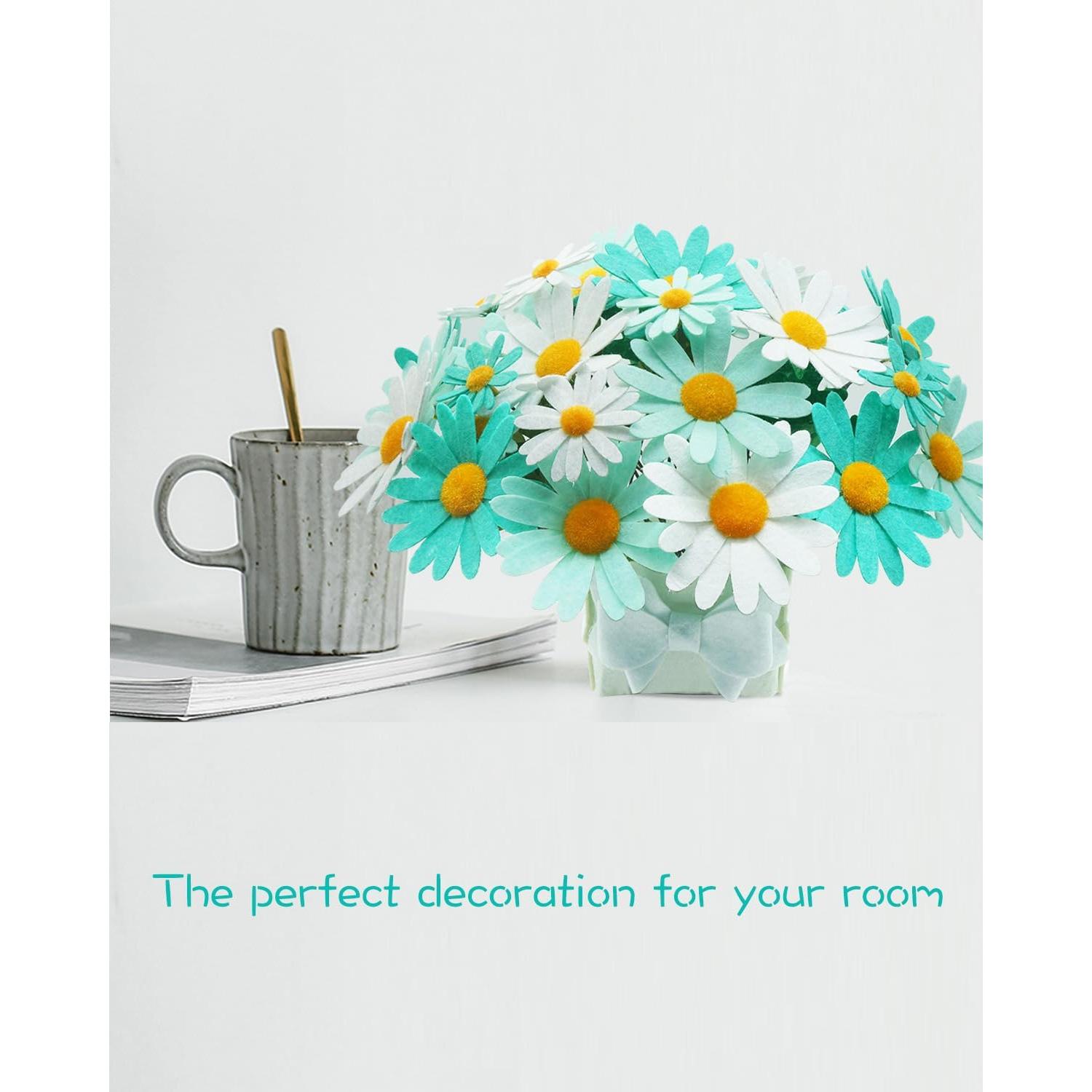 Kit de Manualidades de Flores BAZIMA - Ramo de Margaritas Fieltro