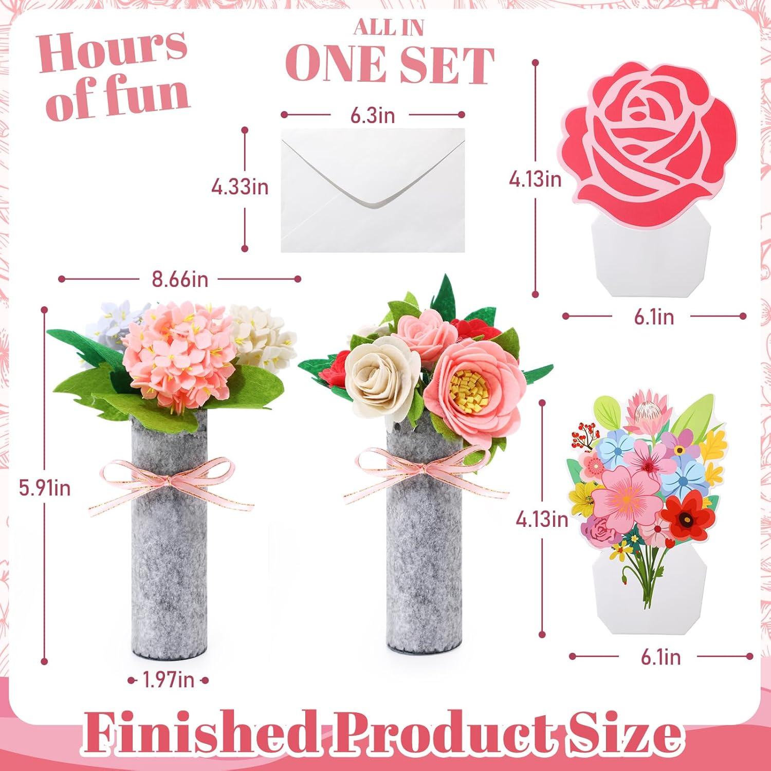 Kit de Manualidades de Jarrón de Flores de Fieltro AmazingSpark - 2 Piezas