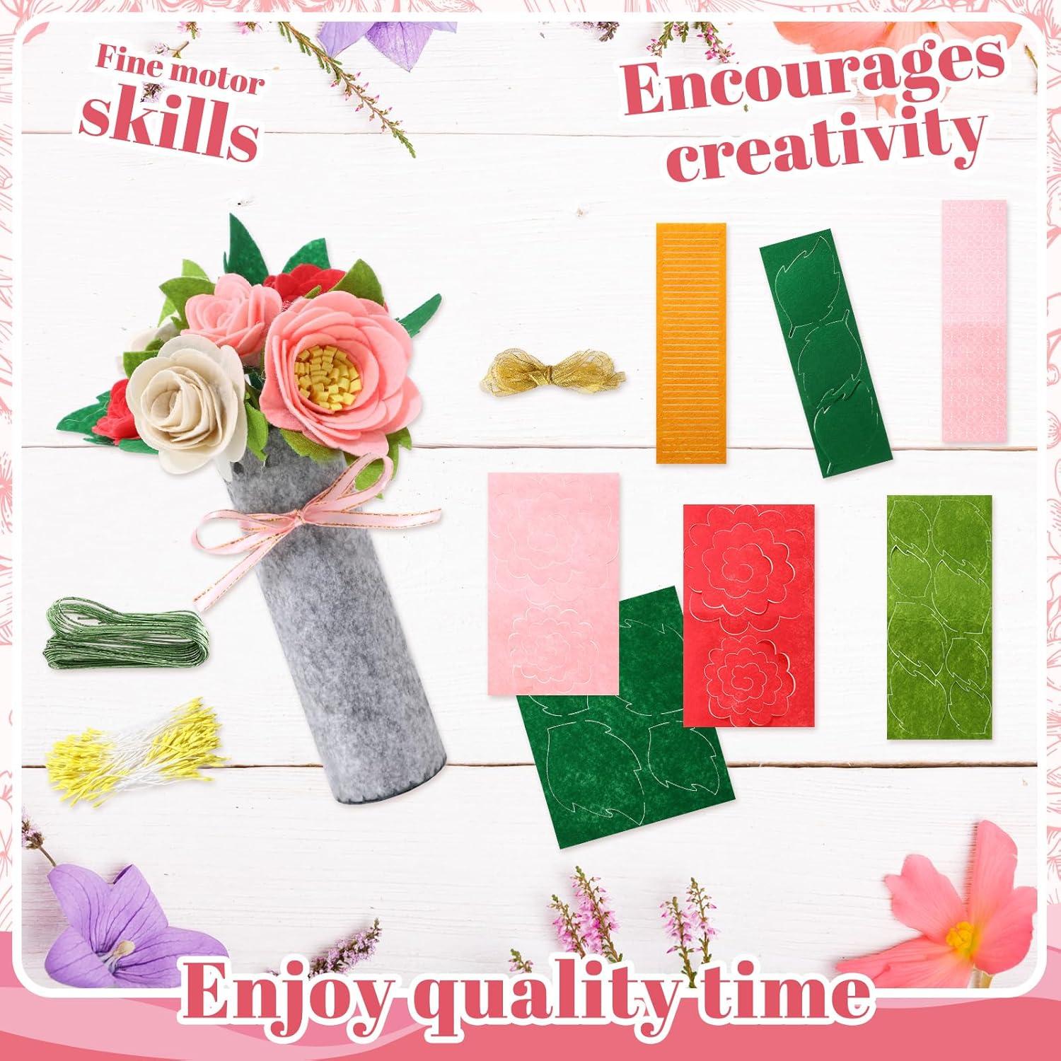 Kit de Manualidades de Jarrón de Flores de Fieltro AmazingSpark - 2 Piezas