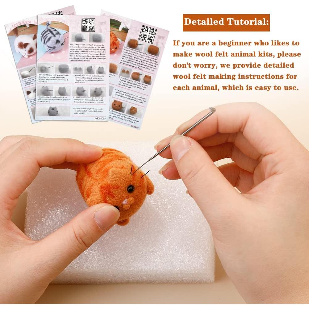 Kit de Fieltro con Aguja SHWAKK para Principiantes - 36 Piezas