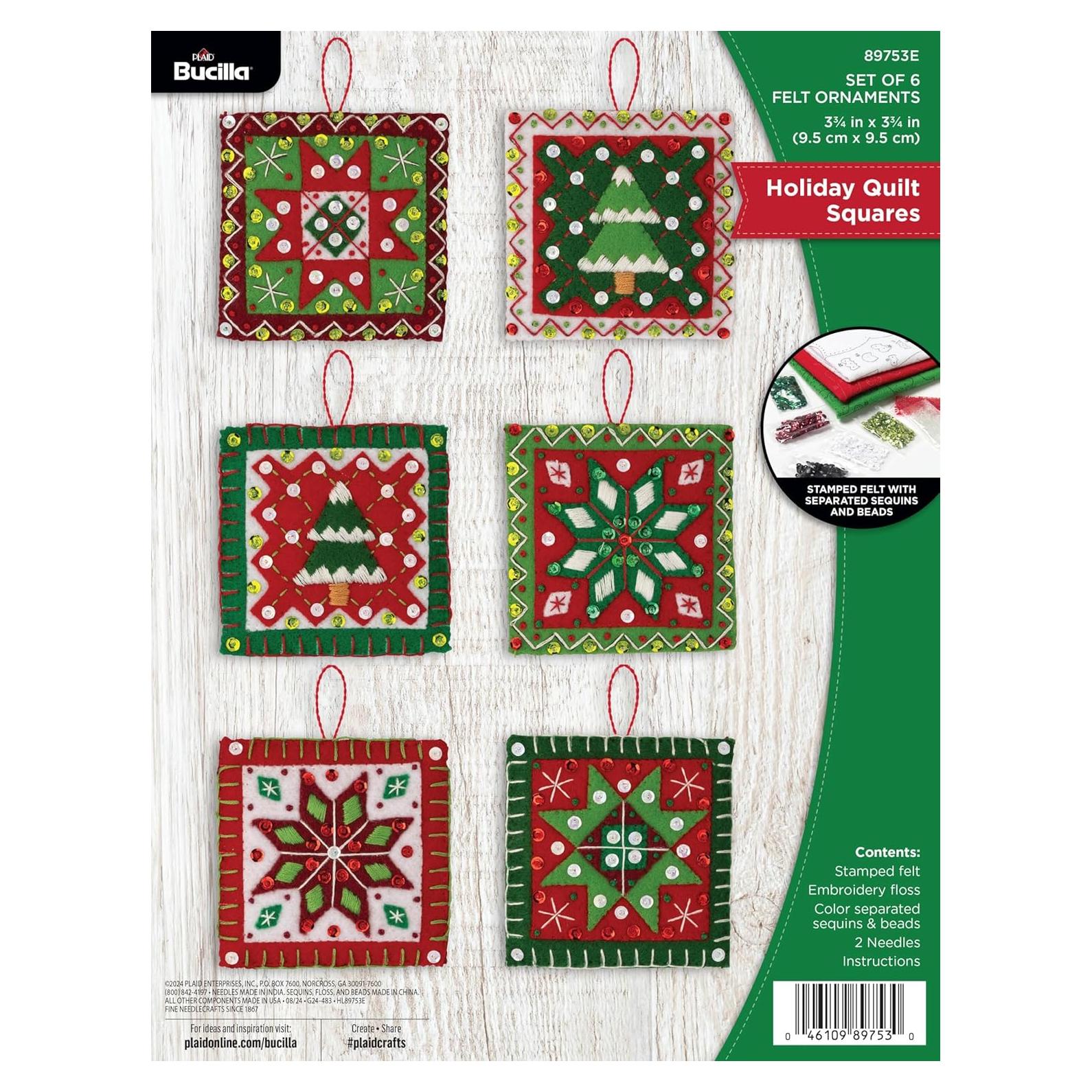 Kit de Adornos de Fieltro Bucilla Navidad 4 Piezas 30.73x23.11cm