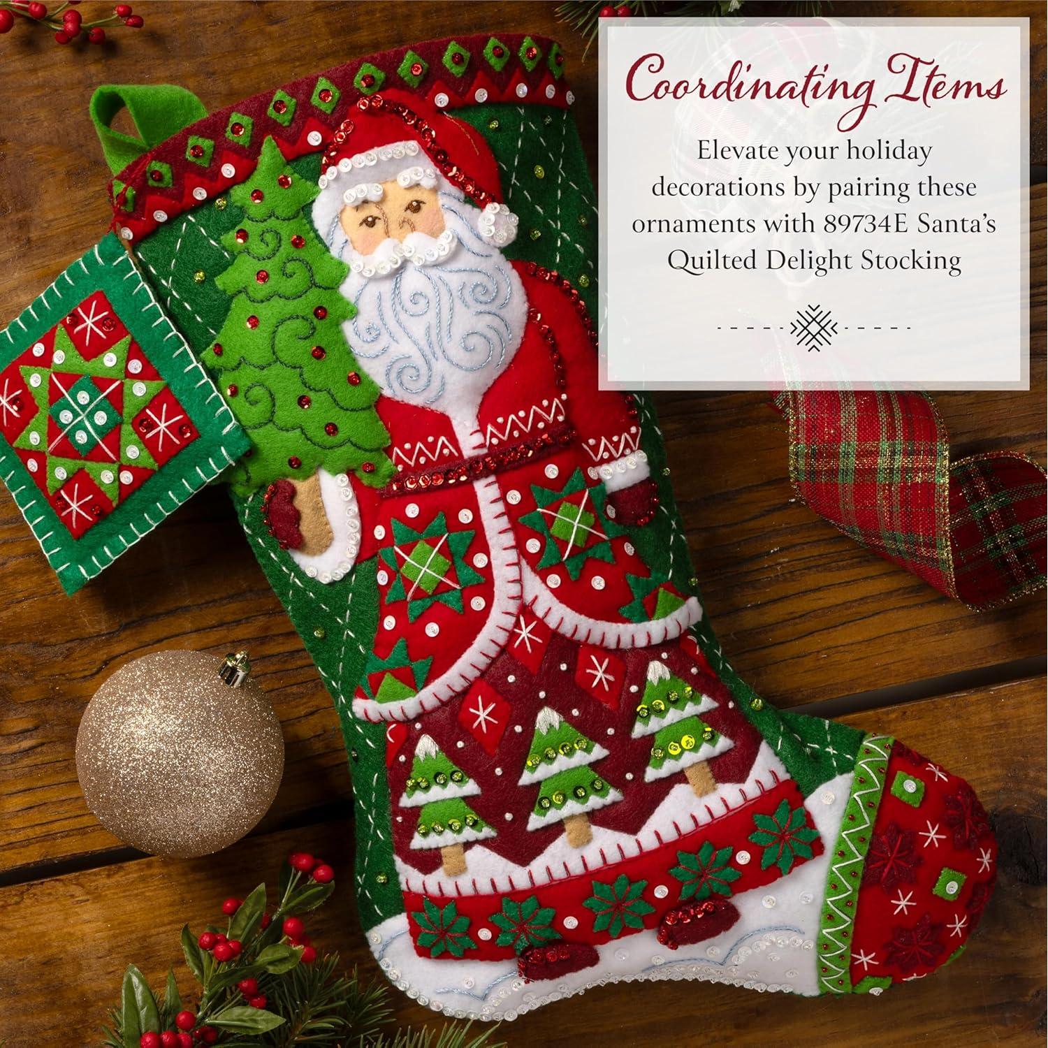 Kit de Adornos de Fieltro Bucilla Navidad 4 Piezas 30.73x23.11cm