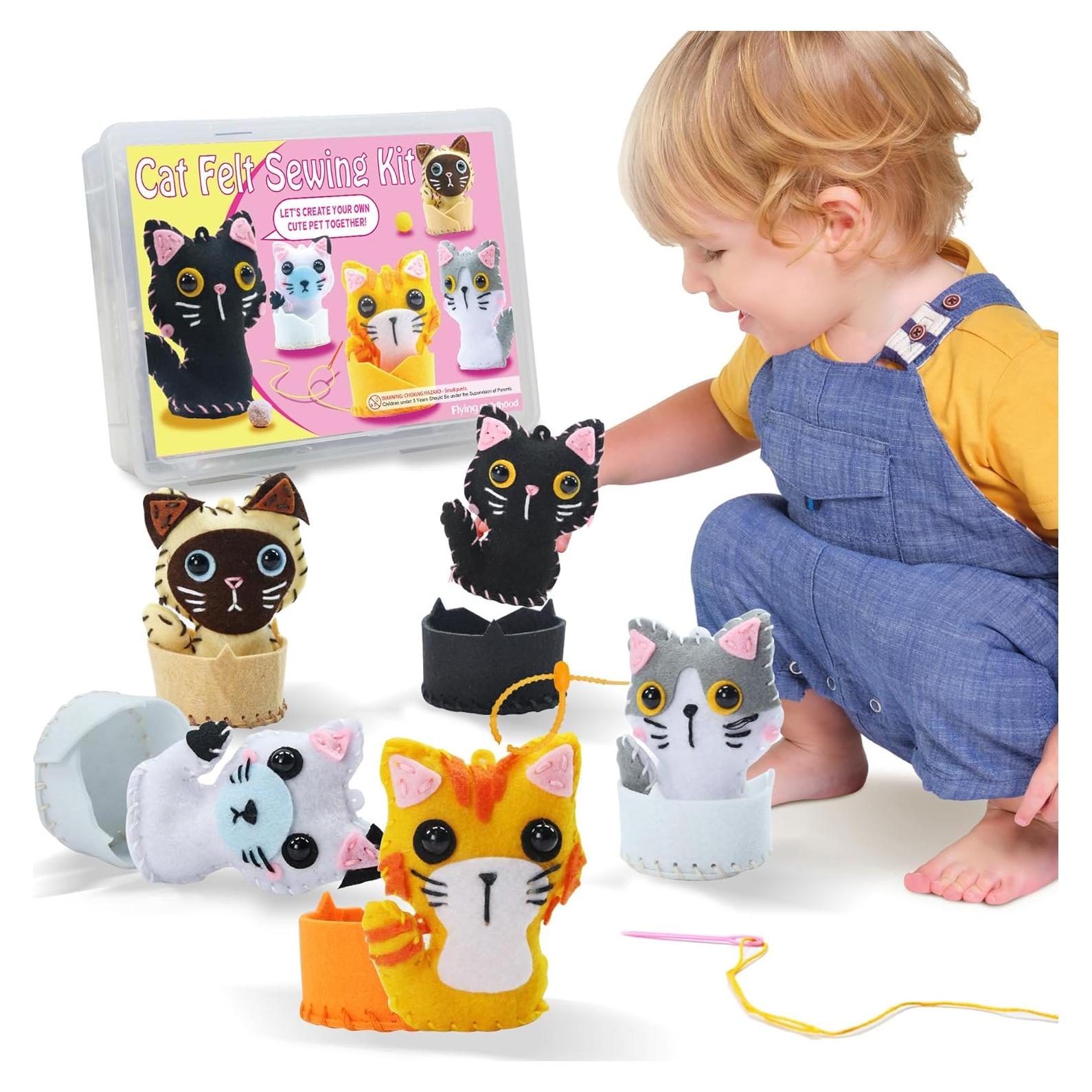 Kit de Costura de Fieltro para Niños Flying Childhood - Gatito