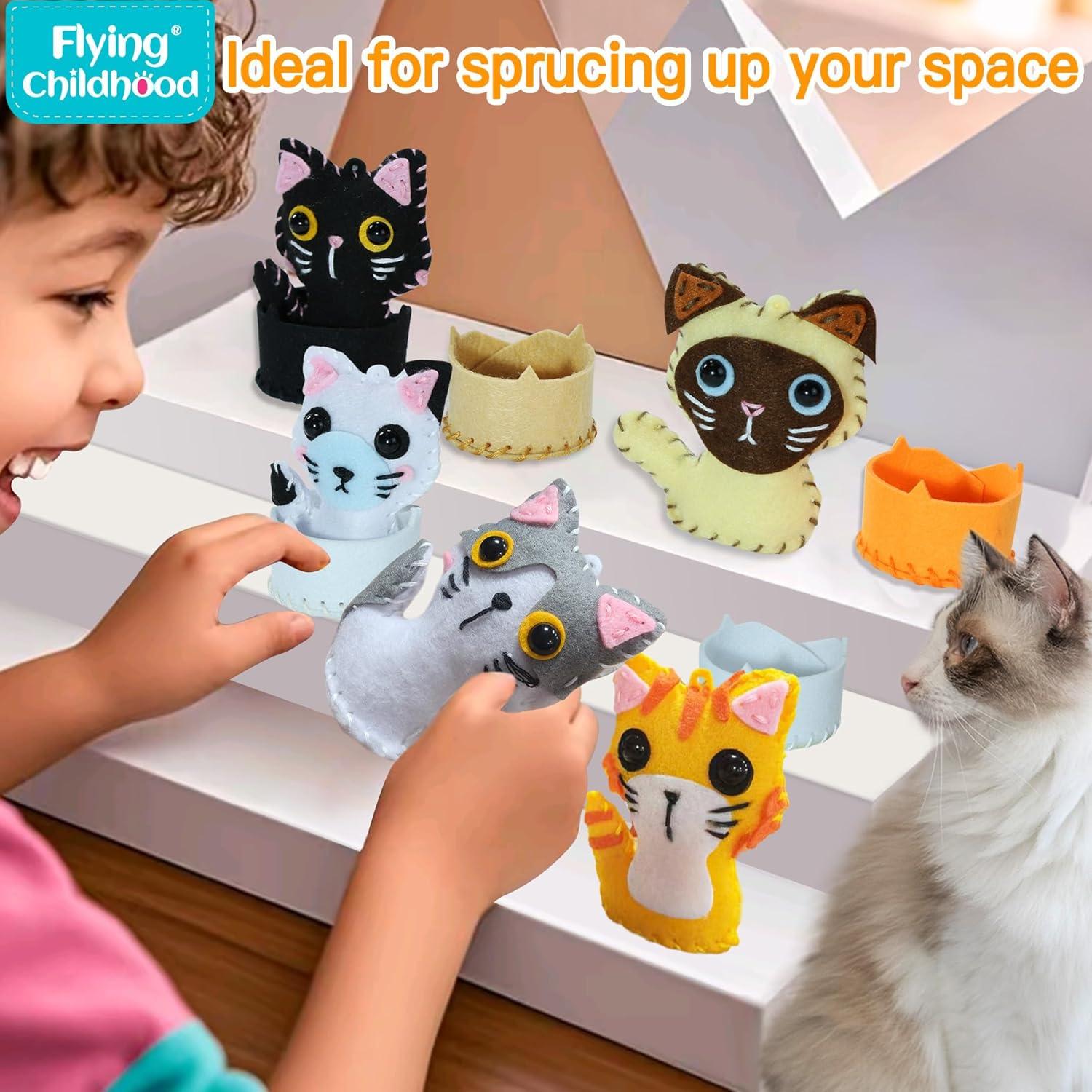 Kit de Costura de Fieltro para Niños Flying Childhood - Gatito