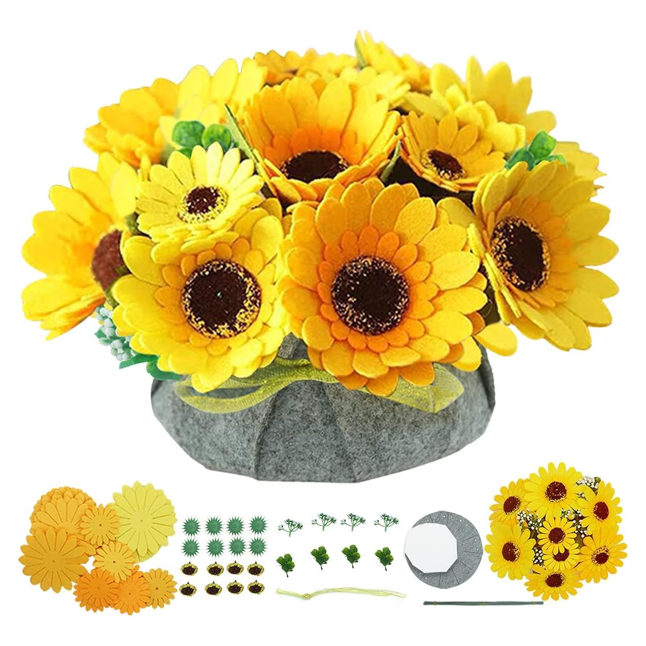 Kit de Manualidades de Flores de Fieltro BAZIMA - Girasoles DIY