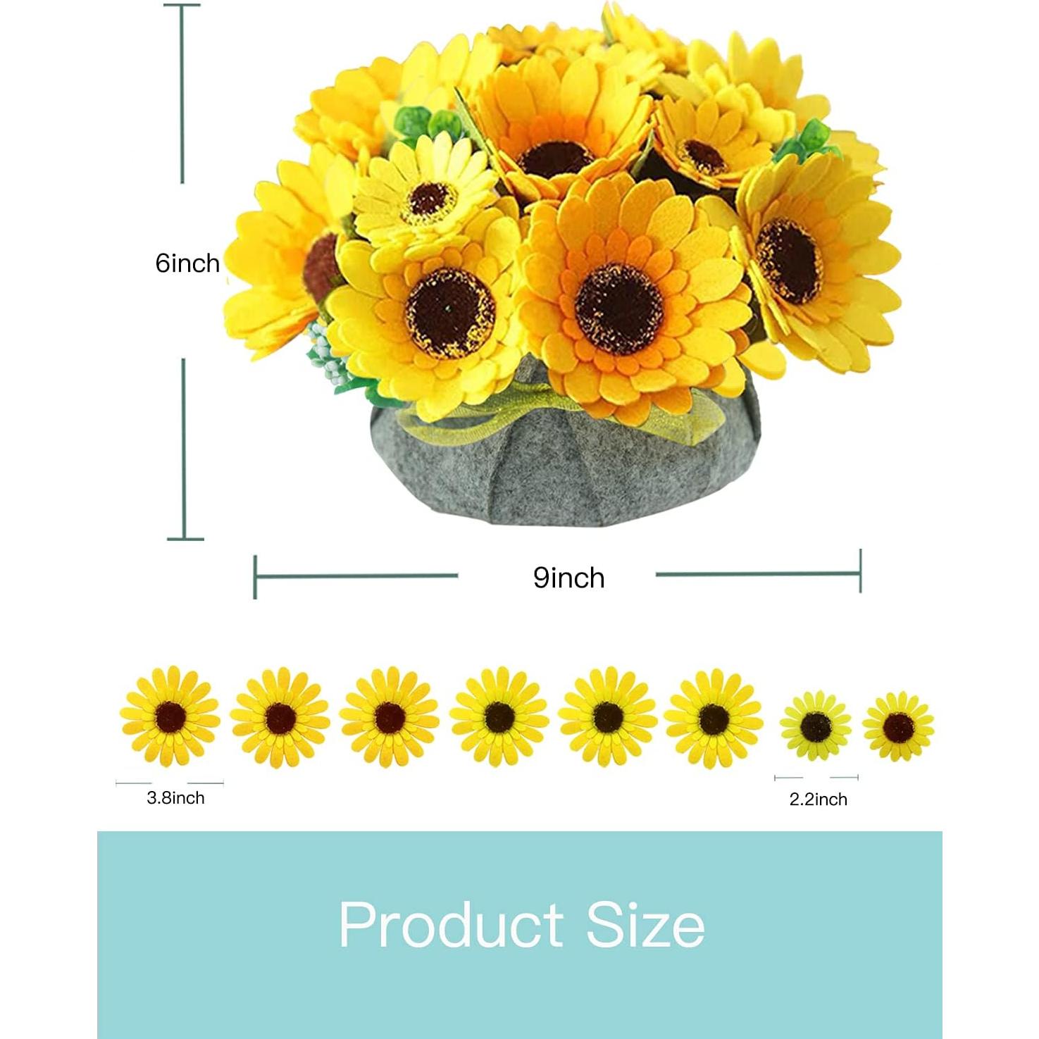 Kit de Manualidades de Flores de Fieltro BAZIMA - Girasoles DIY