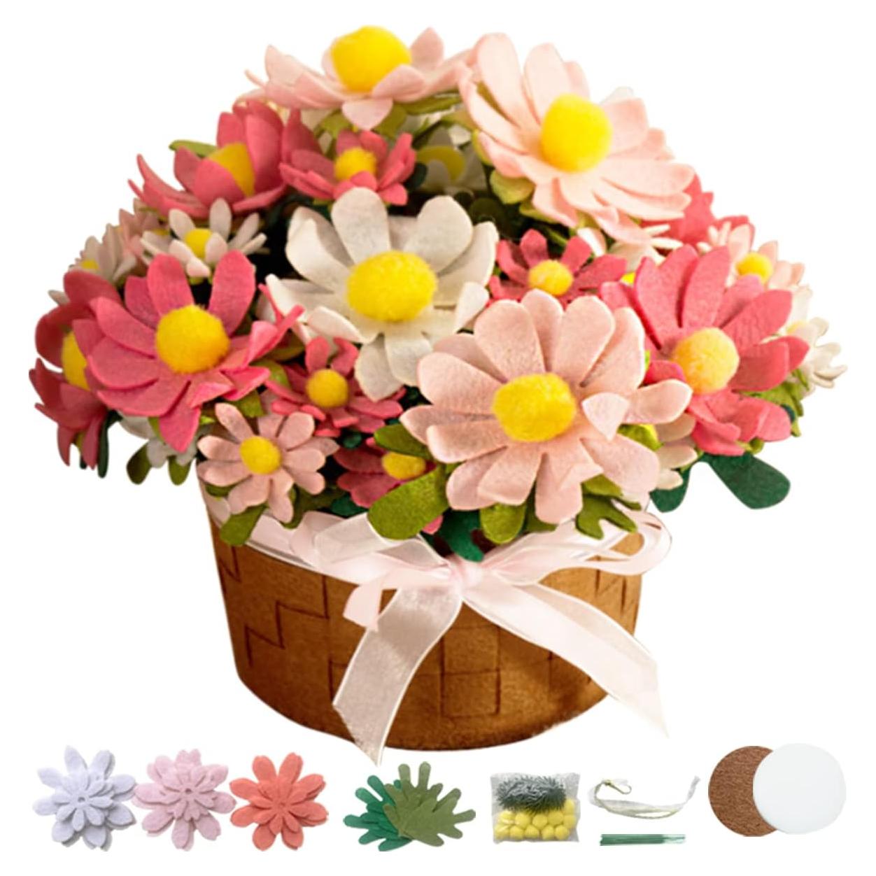 Kit de Manualidades de Flores de Fieltro BAZIMA - 33 Margaritas