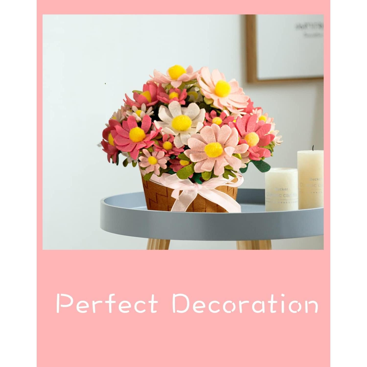 Kit de Manualidades de Flores de Fieltro BAZIMA - 33 Margaritas