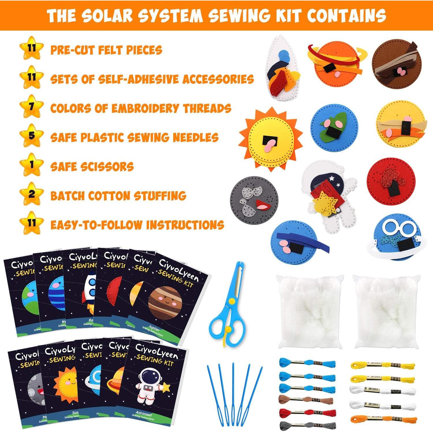 Kit de Costura Espacial CiyvoLyeen para Niños 11 Piezas