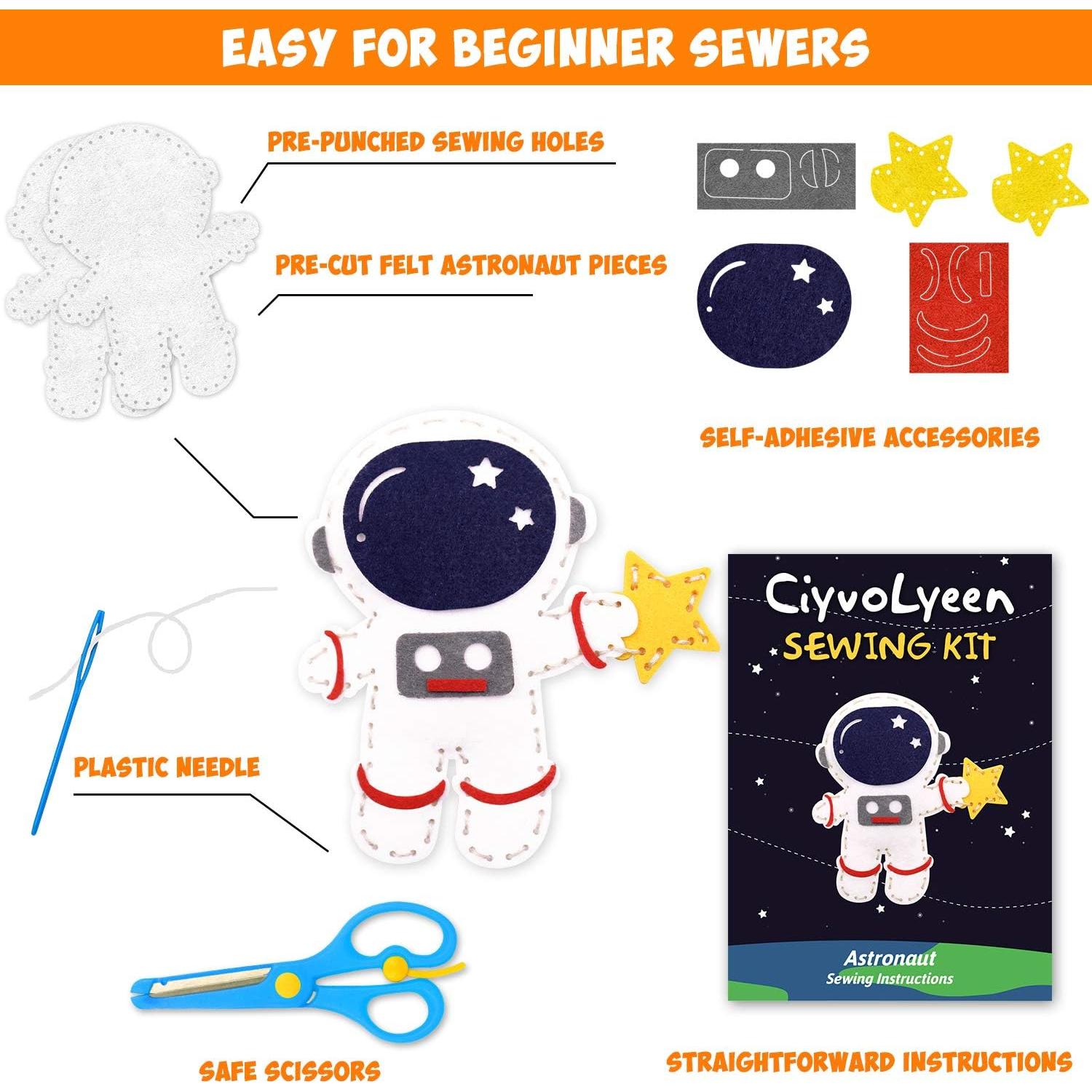 Kit de Costura Espacial CiyvoLyeen para Niños 11 Piezas