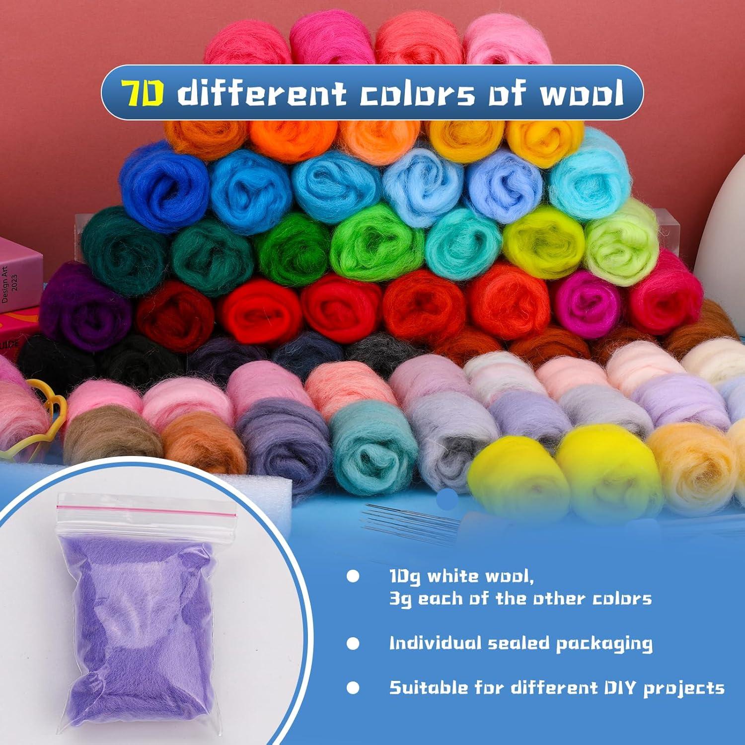 Kit de Agujas de Feltro SOCNITC 70 Colores con Herramientas