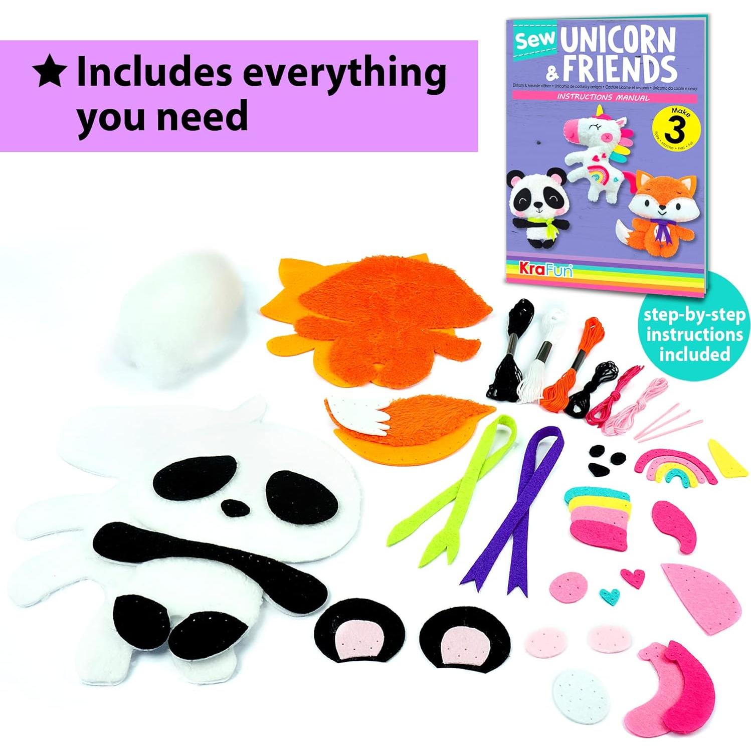 Kit de Costura KRAFUN para Niños Unicornio y Animales