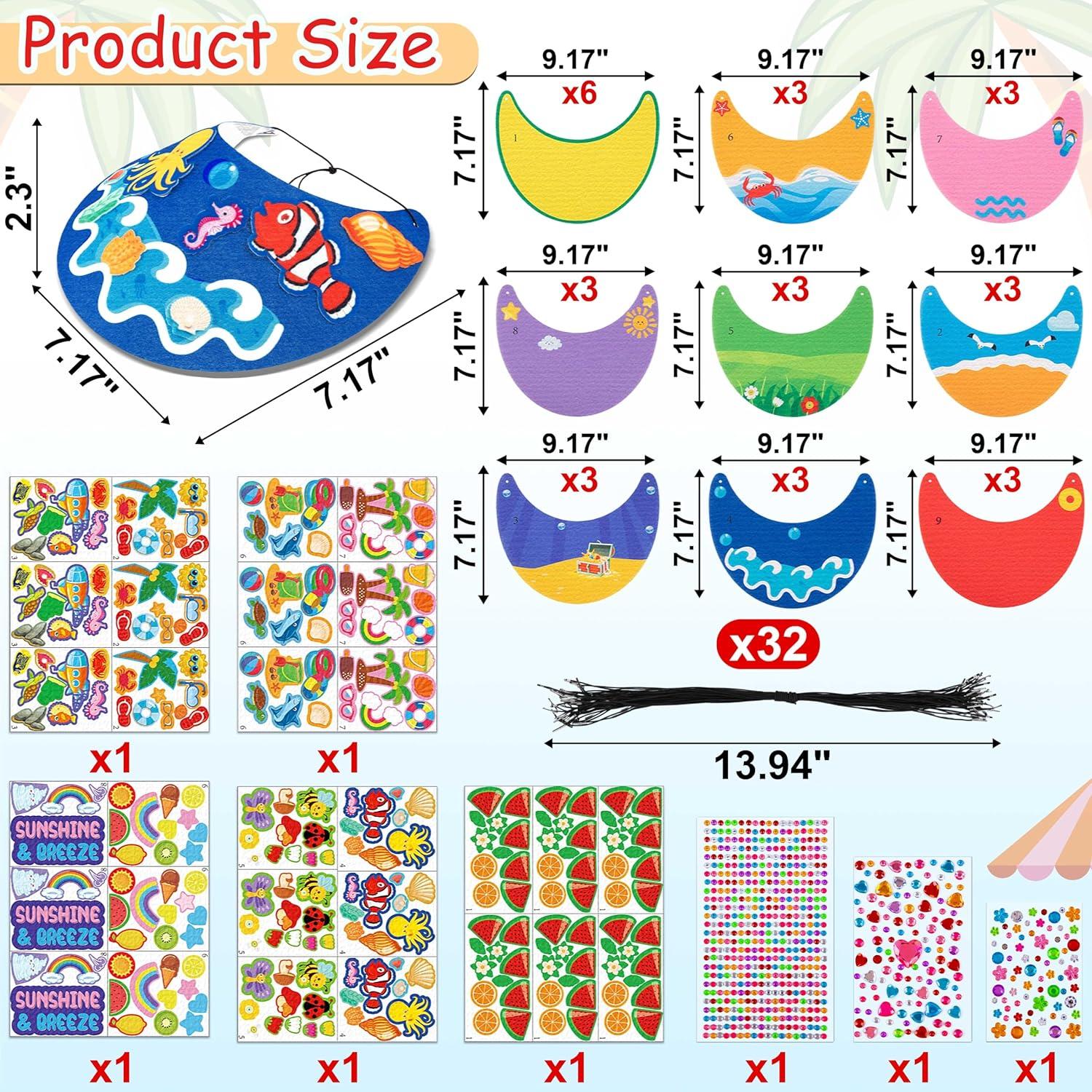 Kits de Manualidades de Verano 30 Sombreros Visera Fieltro