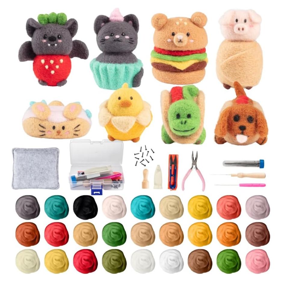 Kit de Aguja de Fieltro Idiy - 8 Animales Comestibles DIY
