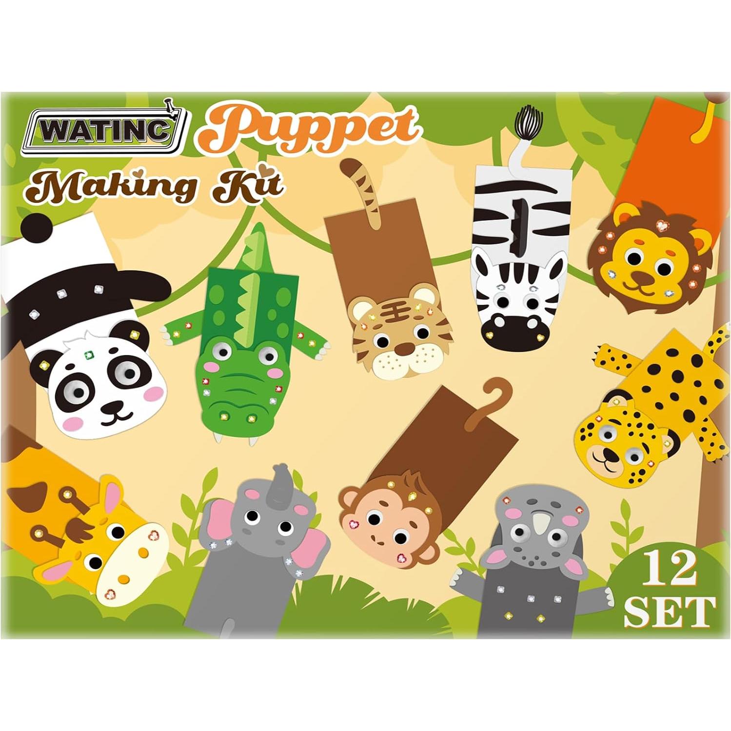 Kit de Marionetas de Mano WATINC 12 Piezas Animales Salvajes