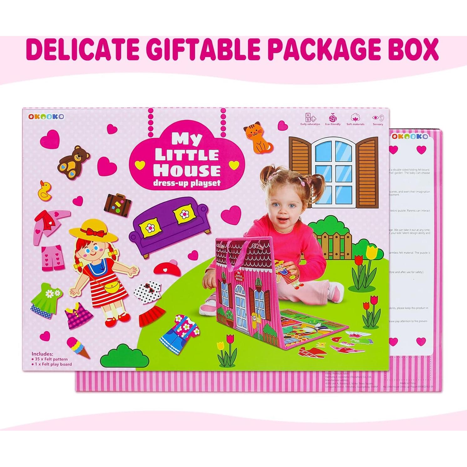 Conjunto de Tablero de Fieltro OKOOKO 35 Piezas Moda Rosa