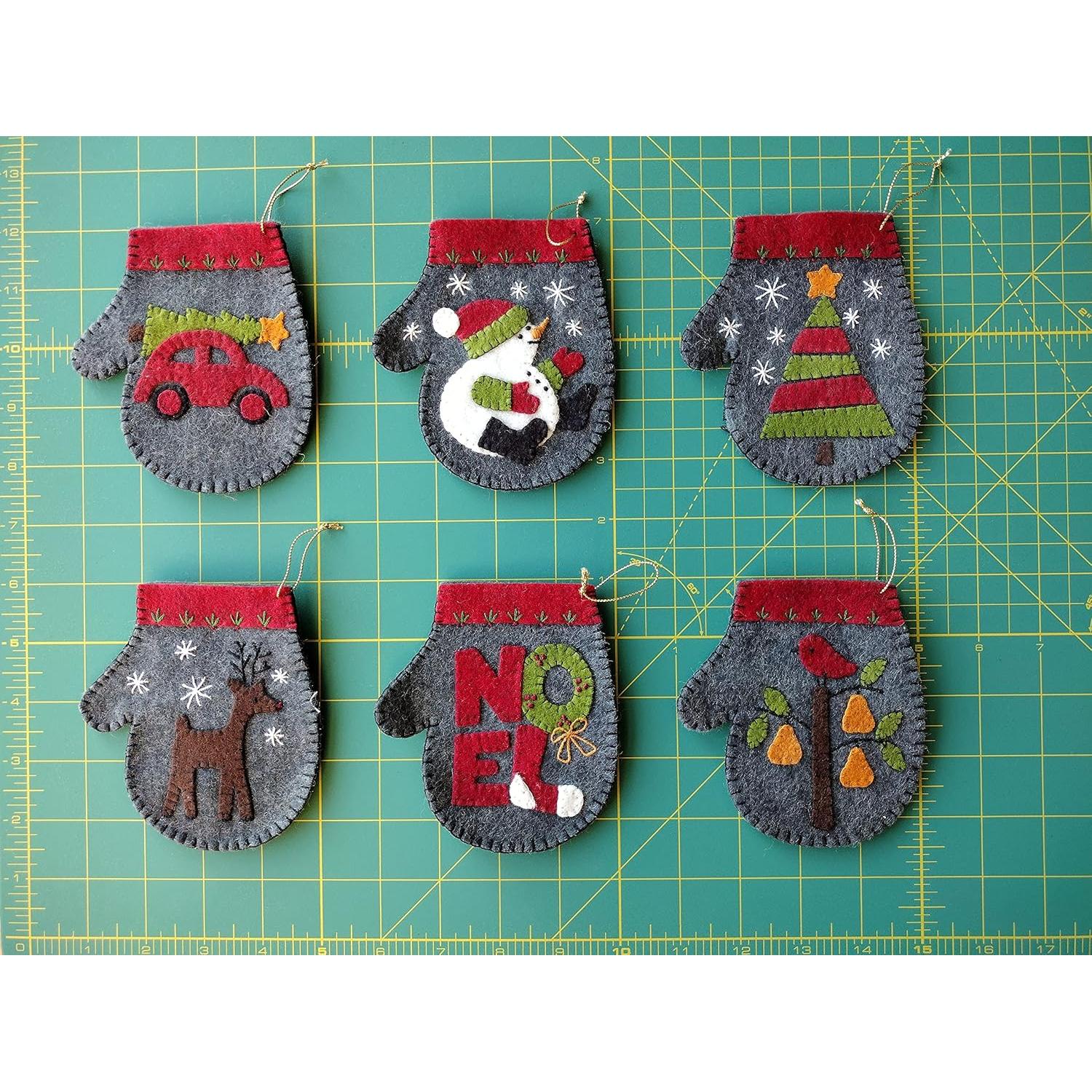 Kit de Adorno Navideño de Mitones de Fieltro Genérico - 6 Piezas