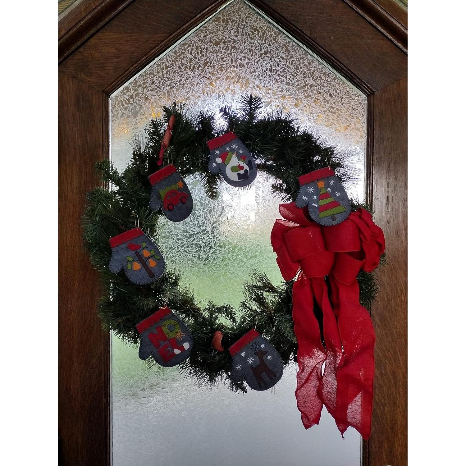 Kit de Adorno Navideño de Mitones de Fieltro Genérico - 6 Piezas