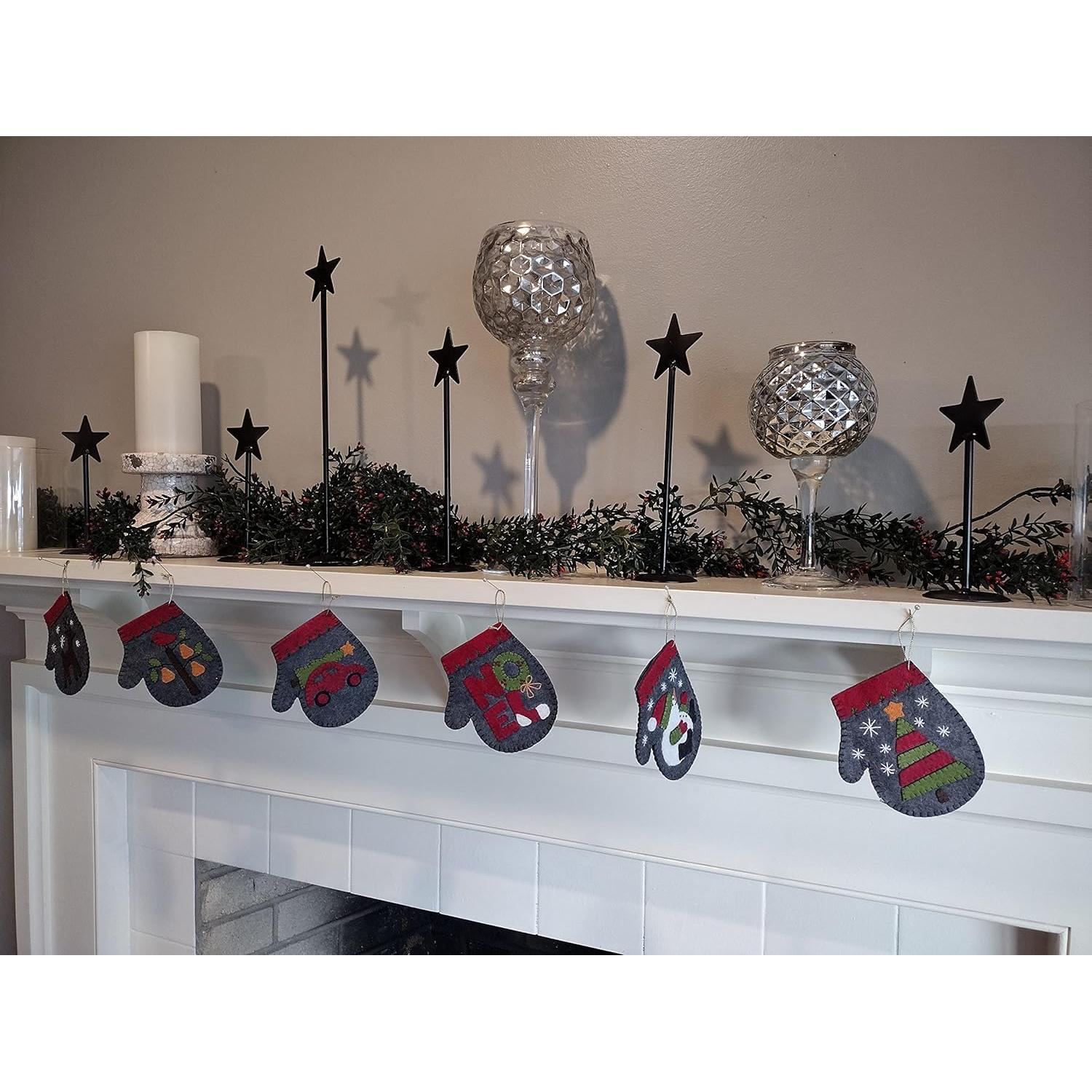 Kit de Adorno Navideño de Mitones de Fieltro Genérico - 6 Piezas