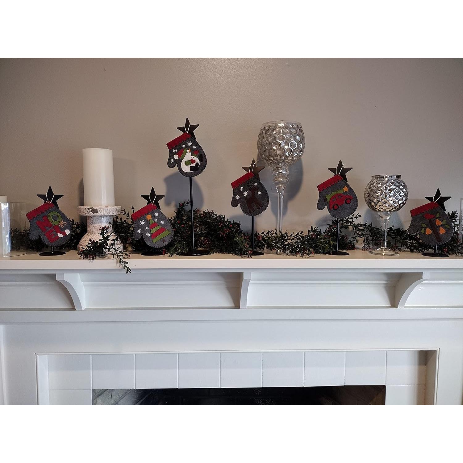 Kit de Adorno Navideño de Mitones de Fieltro Genérico - 6 Piezas