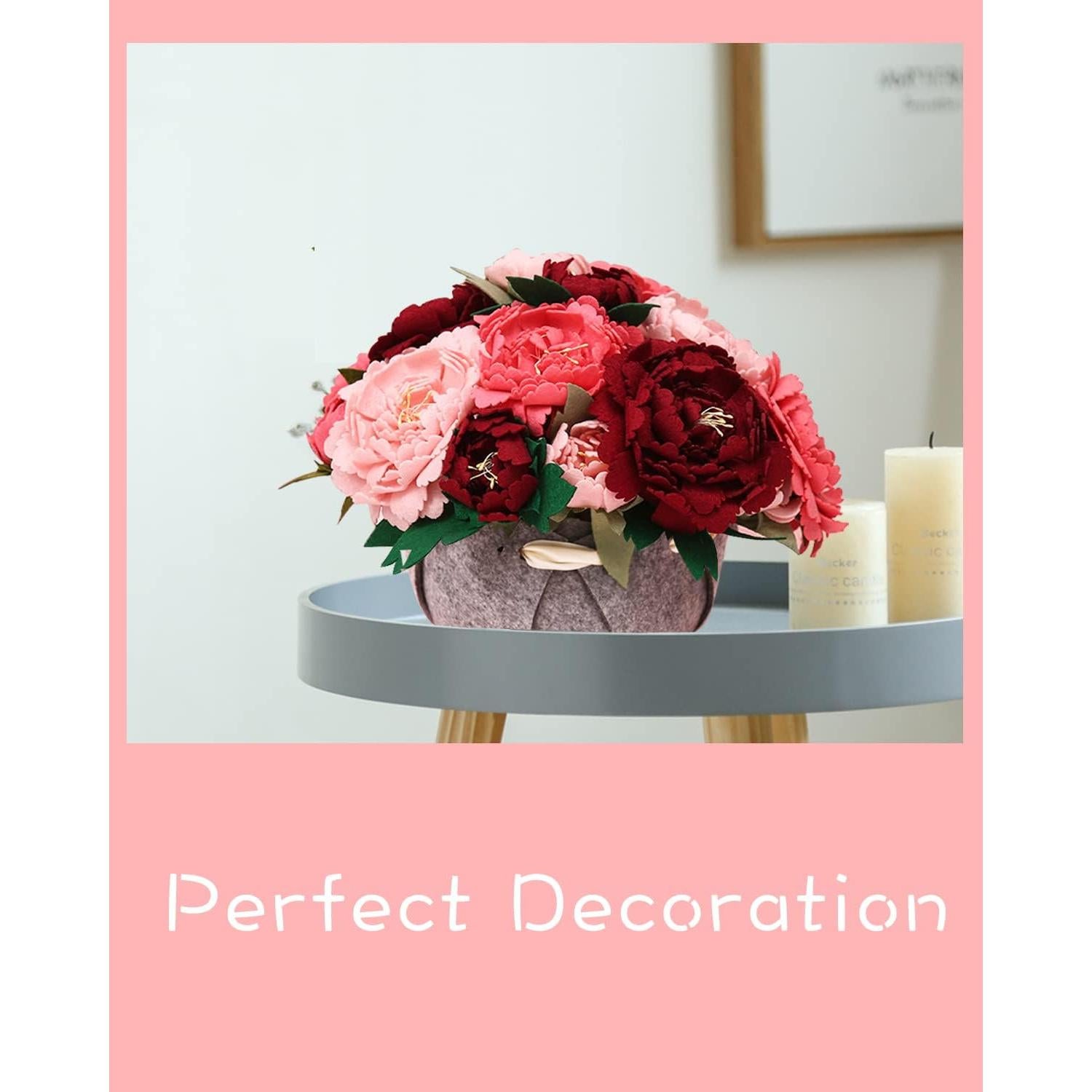 Kit de Manualidades en Fieltro BAZIMA - 18 Peonías Multicolor